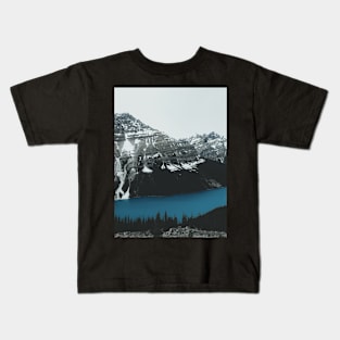 Nature, Blue, Landscape, Scandinavian, Nordic, Fashion print, Scandinavian art, Modern art, Wall art, Print, Minimalistic, Modern Kids T-Shirt